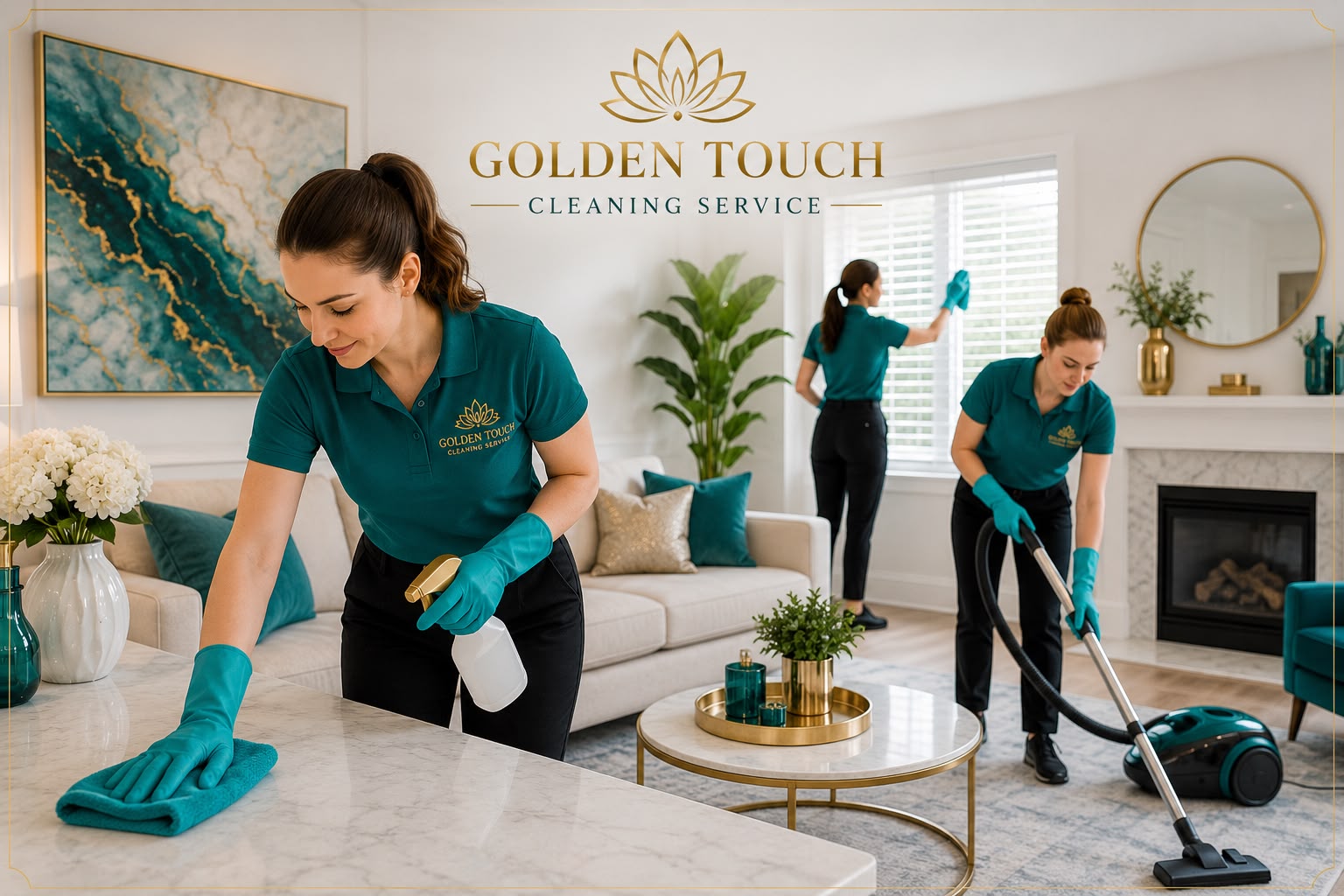 Professional cleaning team